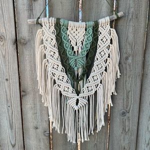 Layered macrame wall hanging